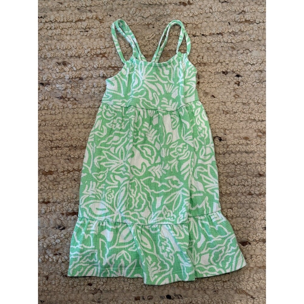 Carter’s Toddler Girls Green Tropical Sundress Size 2T Sleeveless Ruffle Hem Dre